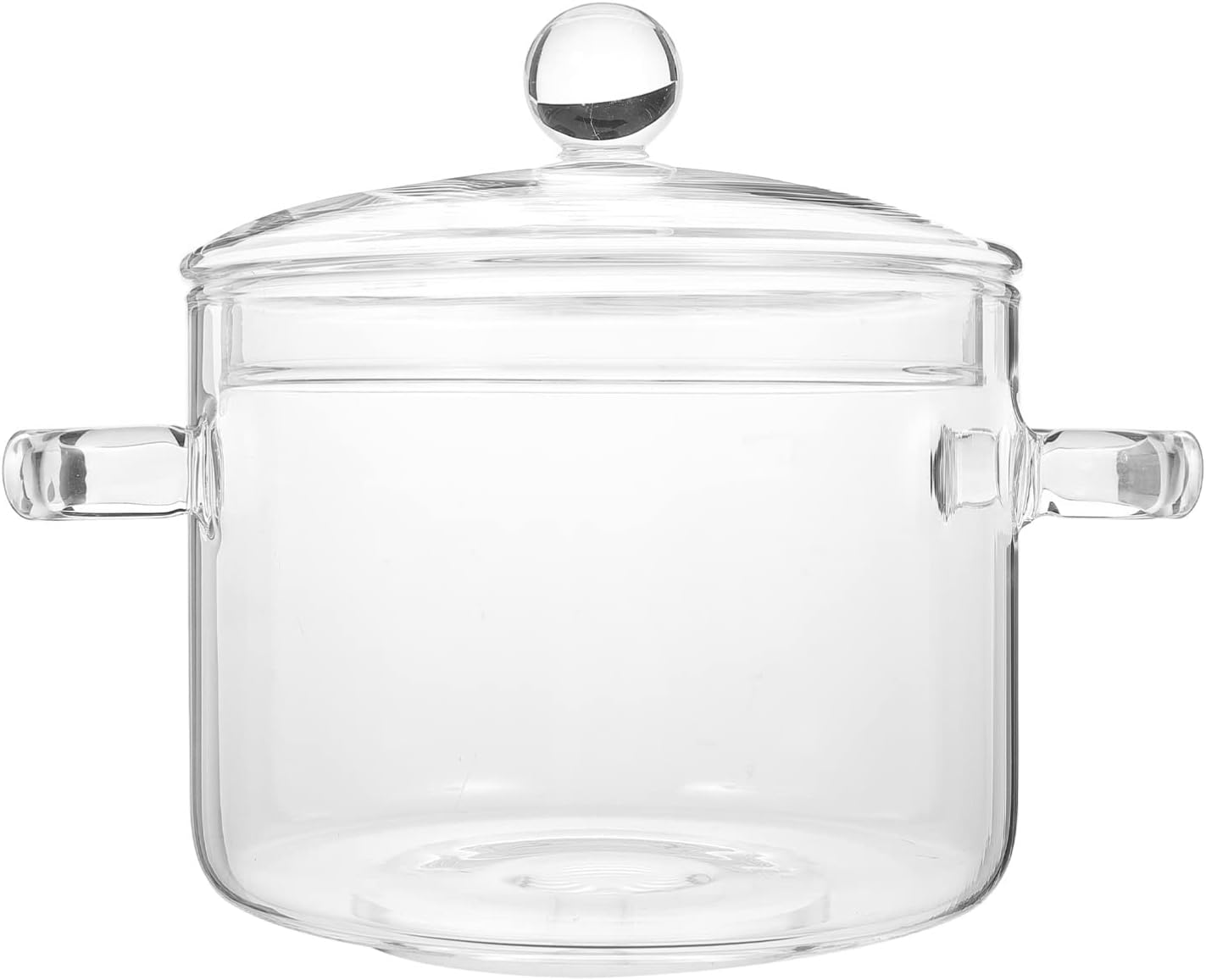 Cooking Pot Glass Simmer Pots, 45Oz/1.35L Borosilicate Glass Handmade Saucepan Set, Safe for Pasta, Noodle, Soup, Milk,