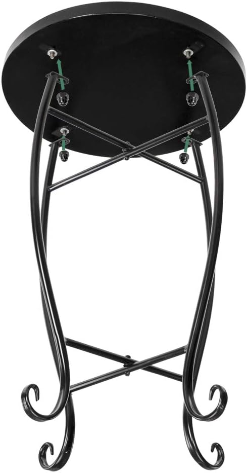 4) Vasitelan Outdoor Patio Side Table Outdoor Accent Table Bistro Coffee End Small Porch Table Indoor Round Glass