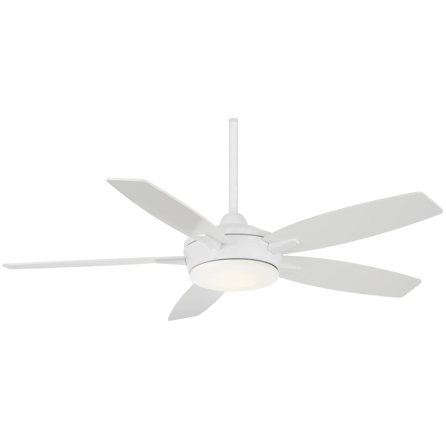 MINKA-AIRE F690L-WH Espace 52" 5-Blade LED Ceiling Fan in White Finish with White Blades and Etched Opal Glass