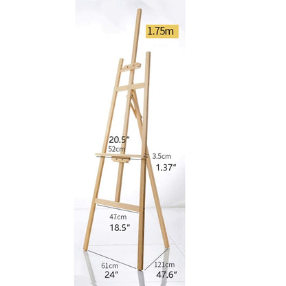Display Easel Easel Wooden A-Frame Studio Easel Folding Pine Wood Children Artist Painting Adjustable Multifunctional Di (Black 1.75cm)