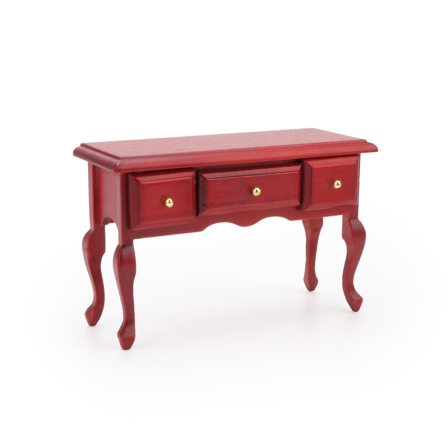 Miniature Table 1:12 Furniture for Dollhouse Accessories Writing Desk with 3 Drawers Miniature Room Ornaments Living Room Bedroom Library Scene Decoration (Brown)
