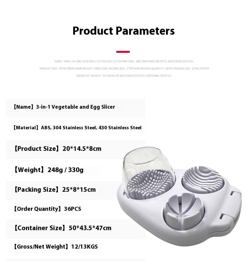 3 in 1 Egg Slicer for Kitchen – Multi-Functional Strawberry Banana Mushroom Cutter, ABS Safe Wire Blade, 3 Slice Modes, Dishwasher Safe, Lightweight 120 g, Gift for Salad Lover