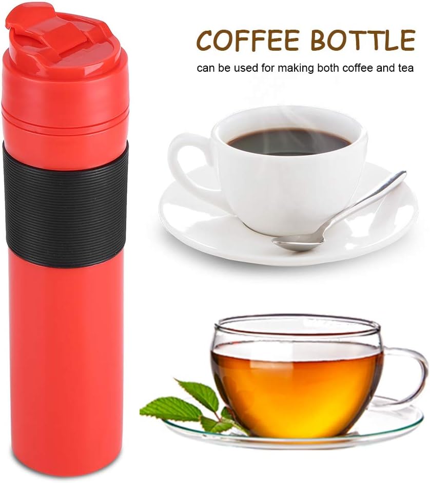 Dioche Bottle, 350ml Portable Tea Coffee Maker Drinking Water Cup for Travelling, Red