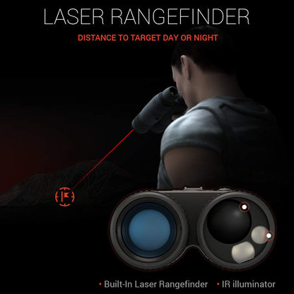 ATN Binox 4K 4-16X Smart Ultra HD Day/Night Hunting Binoculars w/Built-in Laser Rangefinder, Video Record, Wi-Fi, E-Compass, 16hrs+ Battery Power