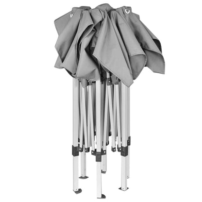 Xhnifbn Grey Hexagonal Pop-Up Gazebo 11.8ft x 10.2ft Powder-Coated Steel Frame Instant Canopy Tent with Water-Repellent Fabric for Backyard Patio Party & Garden Events