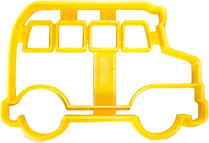 School Bus Cookie Cutter, Detailed Side View, 1 Piece, Yellow, Made in USA, PR837