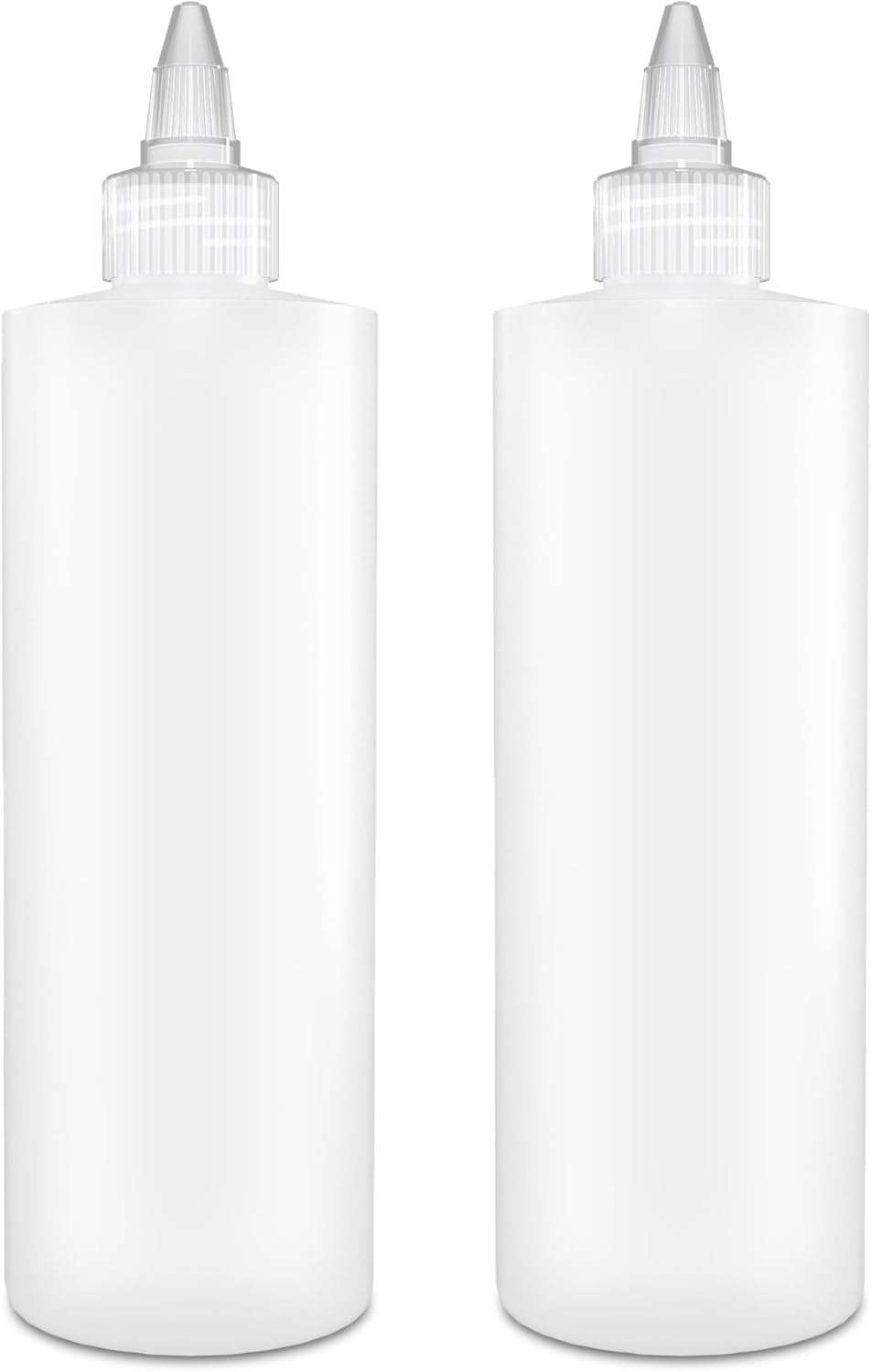 12 OZ 2 PACK BRIGHTFROM Condiment Squeeze Bottles, Empty Squirt Bottles, Clear Twist Top Cap, Leak Proof - Great