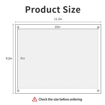 Kalami 8x10 Picture Frame Wall Mount Self Adhesive with Sliver Screws, Clear Acrylic No Drill Floating Frameless Poster Frame for Office Photo Canvas Document Gallery, Full Frame Size 10x11