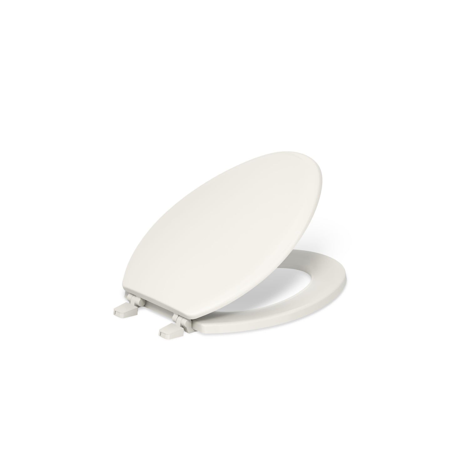 KOHLER 4694-96 Ridgewood Elongated Toilet Seat, Compression-Molded Wood, Color-Matched Plastic Hinges, Biscuit