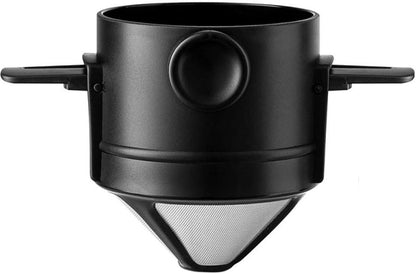Portable Pour Over Coffee Maker, 1-2 Cup, Stainless Steel Coffee Filter, Reusable Mug Dripper for Home Office Travel