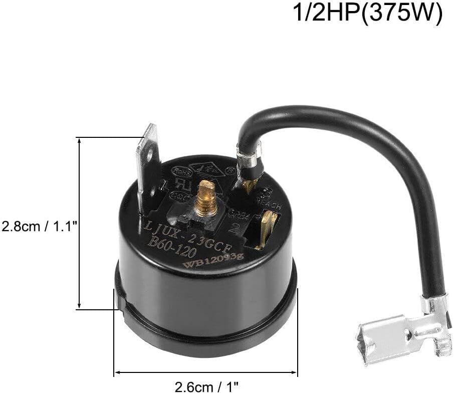 Replacement Part NEW 1/2HP 375W Refrigerator Thermal Overload Protector Compressor