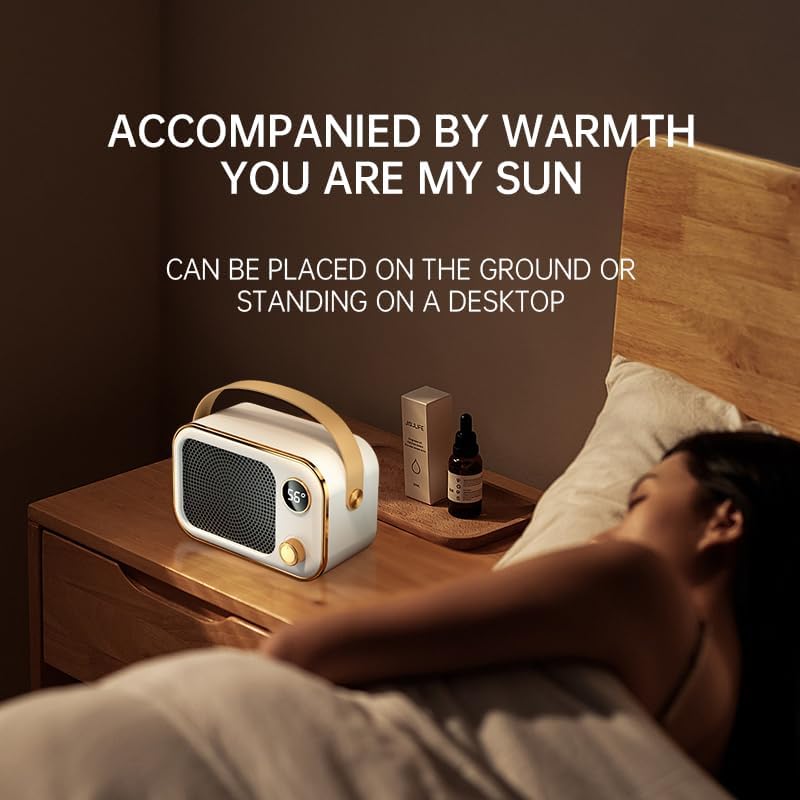 Indoor Heater, 1200 Watt Portable Electric Heater, Temperature Controlled Lightless PTC Ceramic Heater for Bedroom and