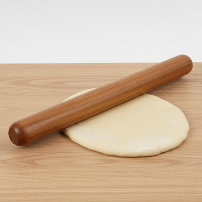 Marubhumi French-Style Rolling Pin, Premium Hardwood with Natural Wood Grain, 18 Inch Tapered Design for Pastry and Pizza, Non-Stick Surface, Solid One-Piece Construction, Brown