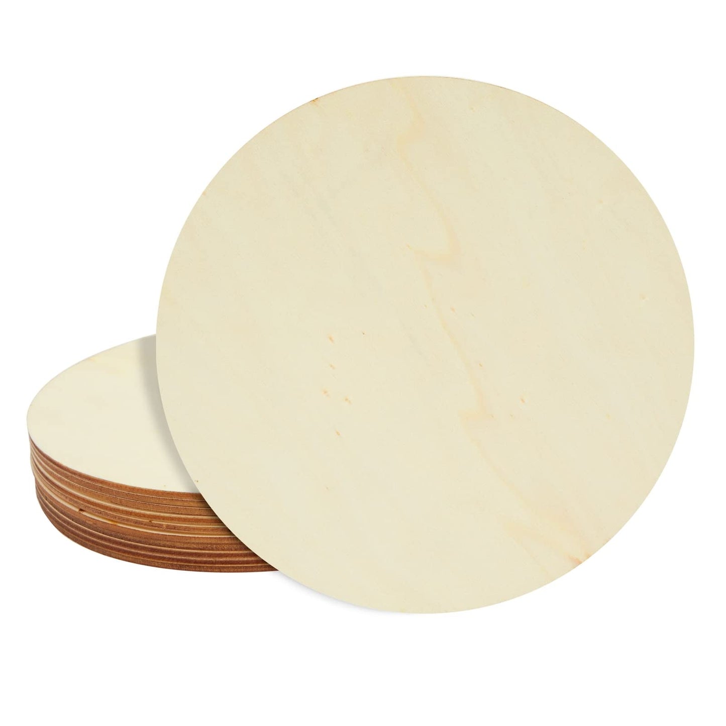 Juvale 10-Pack Wood Rounds - 8 in Diameter & 0.1 in Thick - Unfinished Wood Circles for Crafts & Engraving - DIY Coasters & Decoupage Blanks