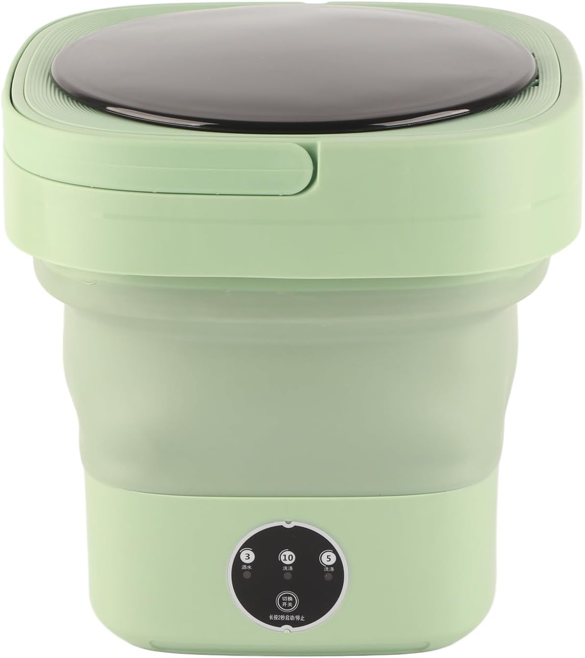 Foldable Portable Washing Machine, Mini Washer 6.5L Large Capacity, Soft Spin Drying, Green, for Home, Camping,