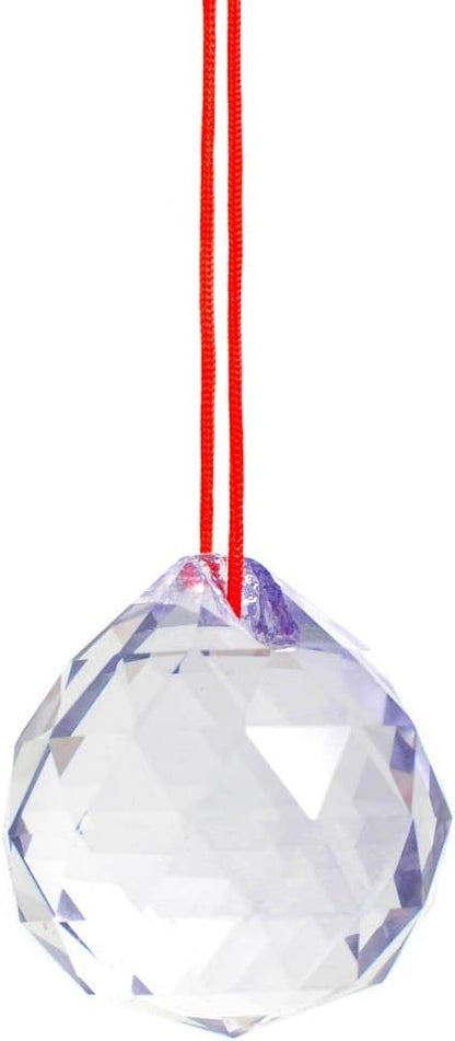 30mm M.V. Trading Crystal Ball Prisms Pendant Feng Shui Suncatcher Decorating Hanging Faceted Prism Balls, Light Purple