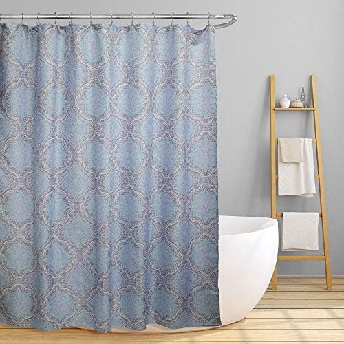Linen Store 70"x70" Shower Curtain, Printed Durable Fabric Canvas Tub Decor, Water-Resistant, Lexi, Contemporary