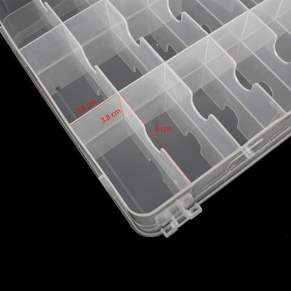 Chemlliy 46 Grids Sewing Organizer, Double Sided Thread Box Storage, Portable Clear Plastic Organizer Box for Embroidery and Sewing Threads, Embroidery Floss, Crafts, Small Toys (Clear)