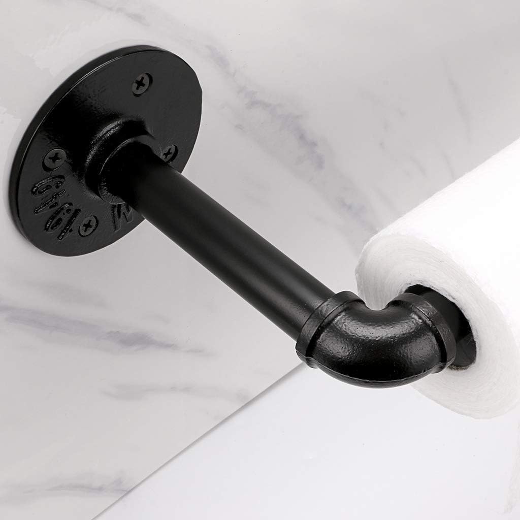 Sumnacon Industrial Iron Pipe Paper Towel Holder, Wall Mounted Vintage Style Roll Tissue Holder for Bathroom, Kitchen