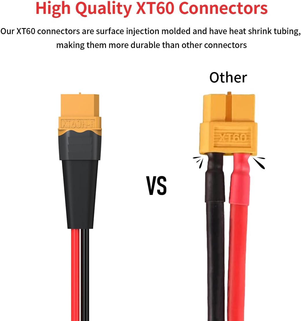 XT60 to Anderson Adapter, 12AWG XT60 Female to Anderson Connector Cable for RC Battery, Solar Power Station, 6FT
