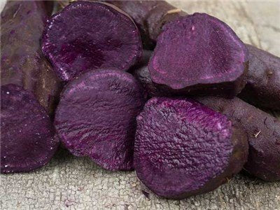 caribbeangardenseed Flesh(1 LB)Excellent Purple Sweet Potato AKA Okinawa, Hawaii Purple Potato, White Skin Plrple