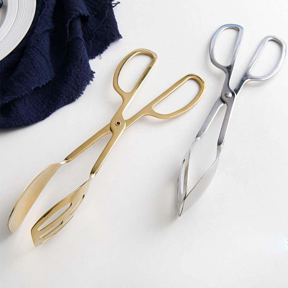 Food Tongs, Stainless Steel Kitchen Tongs, Salad Tongs for Cooking, Barbecue, Pastry, Sandwich, Serving Scissors