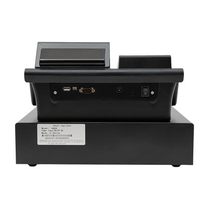 Cash Register for Small Businesses & Restaurant, Electonric caja registradora w/Cash Drawer, 200Dept/1000Items/200Tables/30Tastes/50Clerks/15Reports,Supports Scanner Scale Printer(Black)