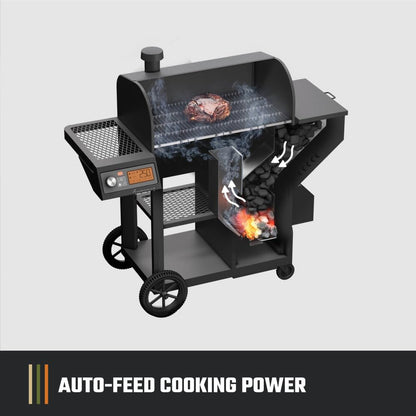 Oklahoma Joe's Tahoma 900 Auto-Feed Charcoal Smoker and Grill w/Wi-Fi with 900 sq. in. Cooking Area in Black