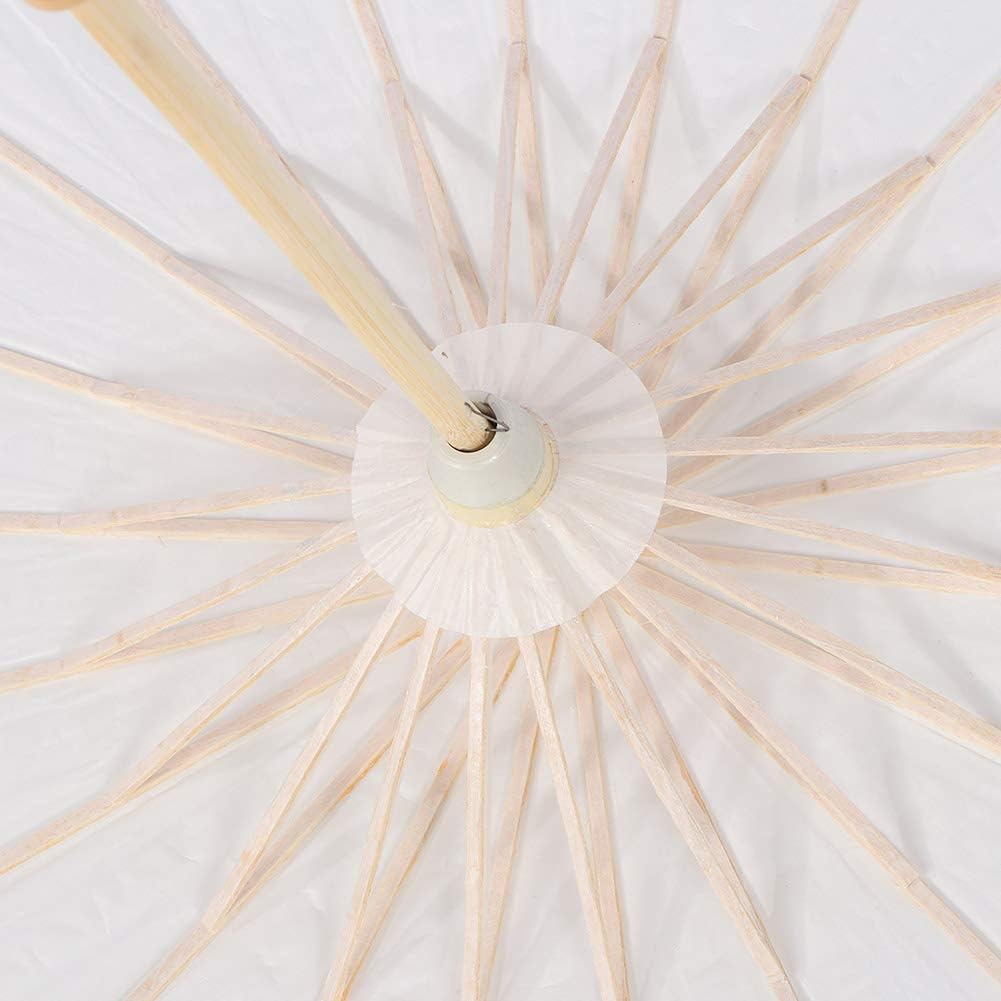 White Papier Umbrella Parasol, Handmade Classical Craft Umbrella, DIY Free to Draw