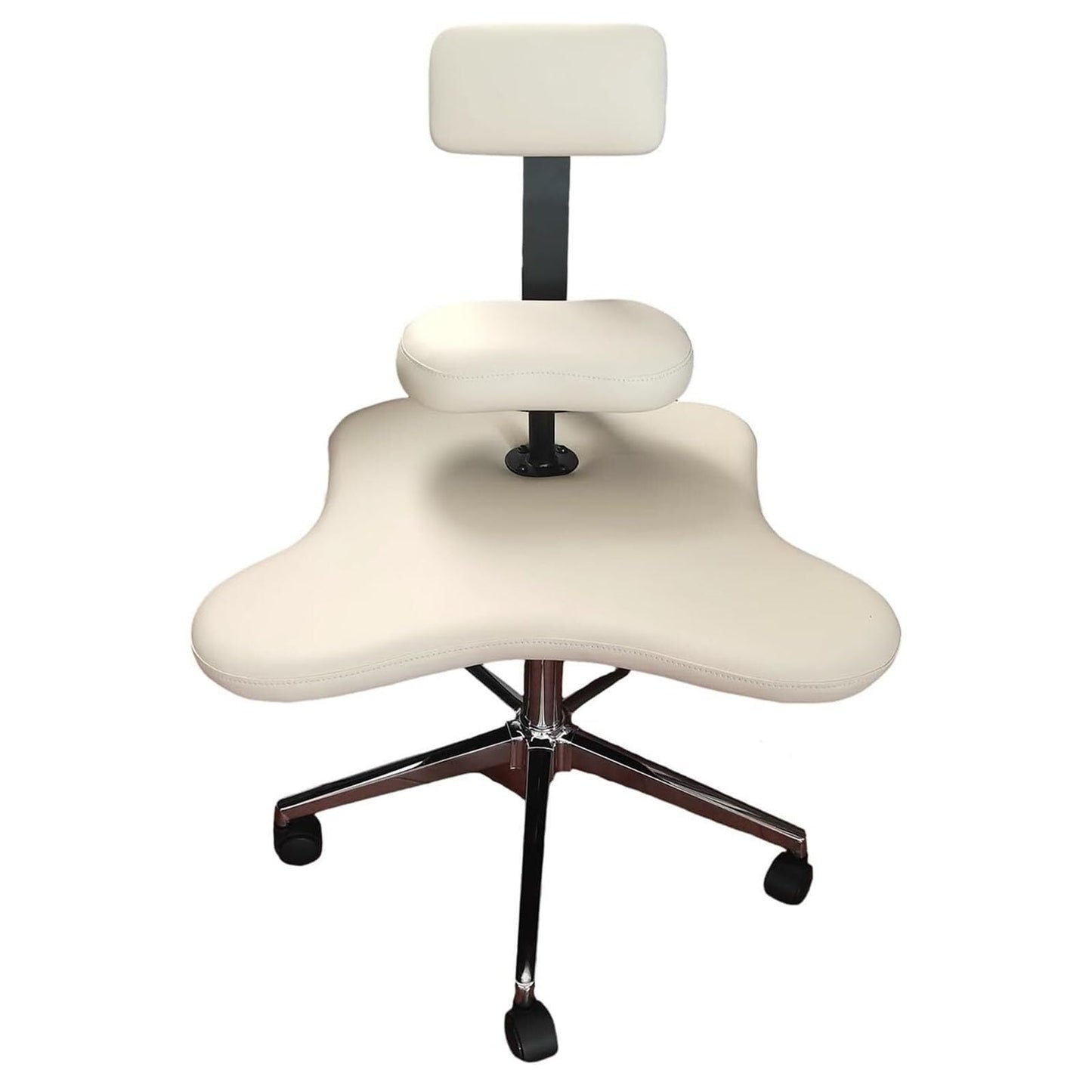 Adjustable Kneeling Office Chair with Support, Ergonomic Meditation Desk Chair for Neck & Pain Relief, Caster Rolling Chair(White)