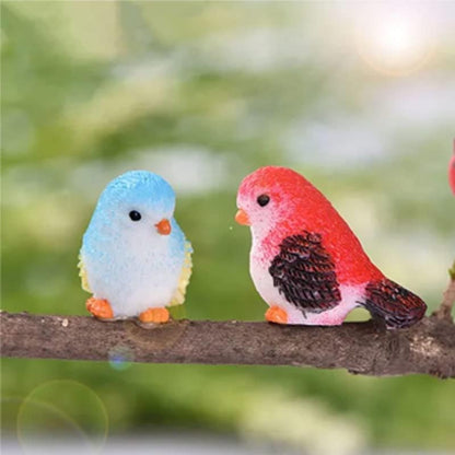 Wixine 16Pcs/Set Cute Little Bird Mini Animal Model, Miniature Landscape Ornament for Garden Bonsai