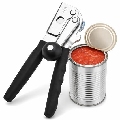 Commercial Can Opener, Heavy Duty Manual Can Opener for Large Cans, Hand Crank Can Opener with Magnetic Lid Lifter, Stainless Steel with Bottle Opener