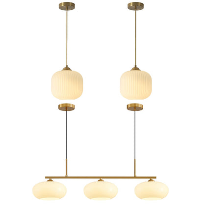 KCO Lighting Modern Gold White Glass Pendant Light Contemporary Brass Kitchen Island Pendant Light Fixture 3 Light Linear Pendant Lighti Modern Globe Linear Chandelierng