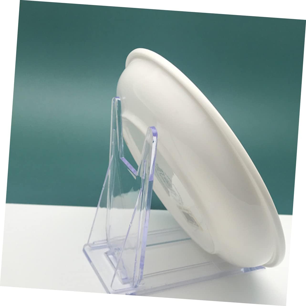 BESTOYARD 8pcs Transparent Bowl Display Easel Rack, Metal Bracket Photo Holder, Decorative Plate Stand, Storage Table