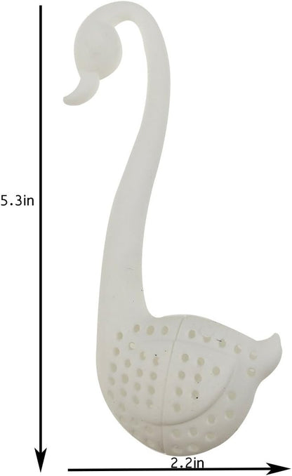 Creative Cute Animal Eco-friendly Silicone Tea Infuser Strainer Set of 6 PCS, Elephant, Shark, Swan, Squirrel,