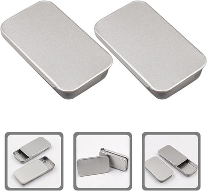 Hemoton 20pcs Rectangular Slide Top Tinplate Box, Sliding Cover Push-Pull Tin Box for Candies Jewelry Crafts Lip Balm