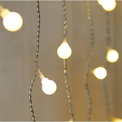 13ft 96 YOLIGHT Fairy Curtain Lights, USB/Battery Powered Ball Icicle Light LED Globe String Hanging Lights for Bedroom