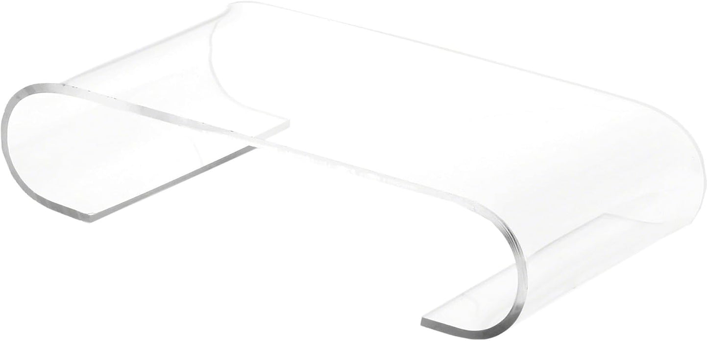 Plymor Clear Acrylic Scroll-Shaped Display Riser, 1.375" H x 6.25" W x 3.5" D
