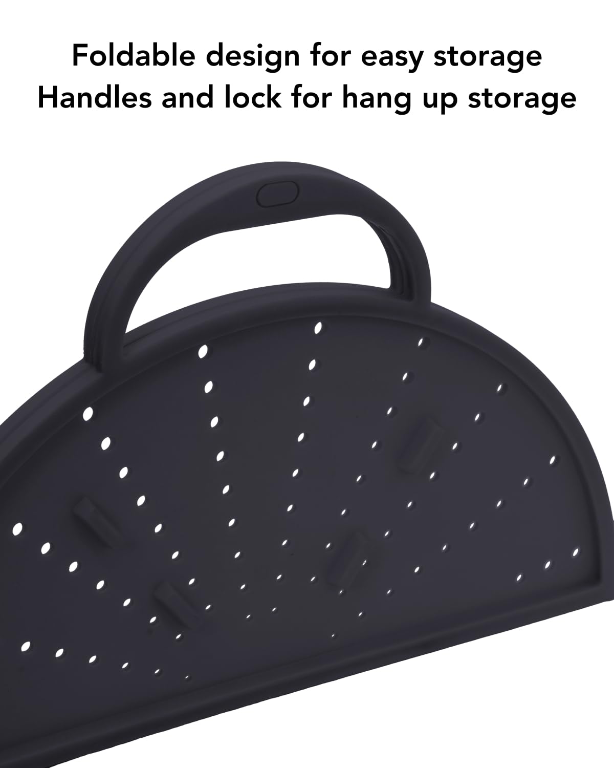 AirHood Silicone Splatter Screen – Foldable Grease Guard for Frying Pans & Induction Cookers – Heat-Resistant, BPA-Free, Dishwasher Safe, 2-in-1 Trivet & Splatter Screen - Black