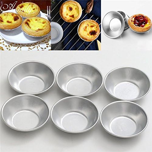 10 Pack Mini Egg Tart Tins, NonStick Tiny Pie Muffin Cupcake Pans, Silver