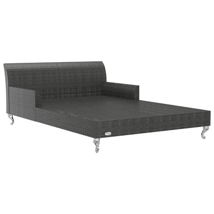 KNERPWD Garden Sun Bed for Two with Cream White Cushions, 2 Person Sun Lounger with Removable Cushions for Patio and Outdoor Relaxation