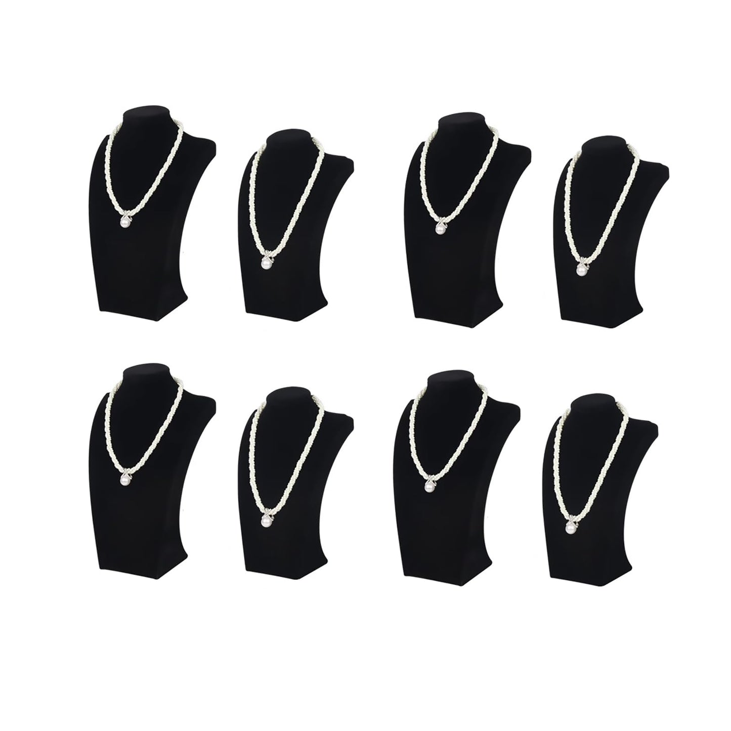 KunGe Necklace Bust Display Stand, Necklace Holder, Pendant Chain Necklace Organizer for Women (Black Velvet, S 1PCS)