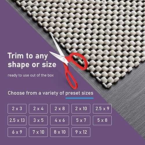 Non Slip Area Rug Pad, Size 5 X 8, Extra Strong Grip and Thick Padding
