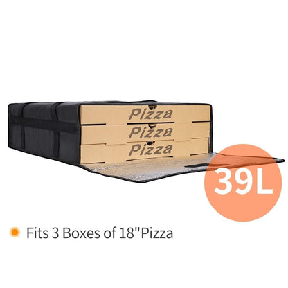 Bodaon Pizza Bags for Delivery, Insulated Pizza Delivery Bag for Delivery Drivers, 20" x 20" x 6" Pizza Warmer Bags for Carry Hot, Commercial Food Warmers for Catering, Pizza Carrier, Black