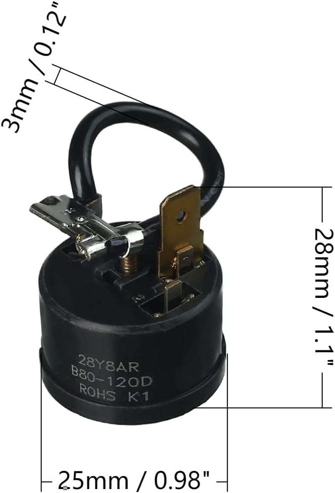 Othmro 5pcs Compressor Protector Refrigerator Thermal Overload Protector 1/4(HP) 180W Replacement Part for Car