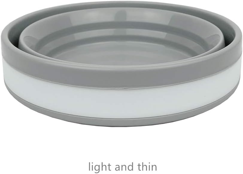 CARTINTS Silicone Collapsible Food Storage Containers with Lids, Ideal for Travel and Camping, 32oz/950ml, Grey