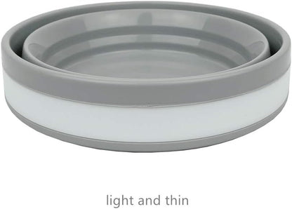CARTINTS Silicone Collapsible Food Storage Containers with Lids, Ideal for Travel and Camping, 32oz/950ml, Grey