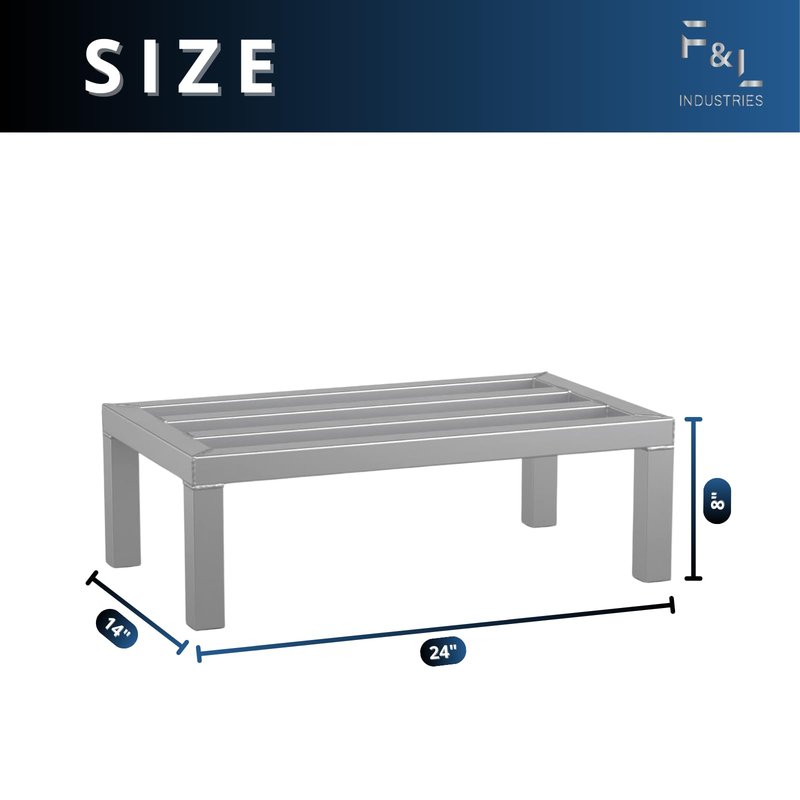 Winco Aluminum Dunnage Rack, 1,200 lbs Capacity, 14" x 24"