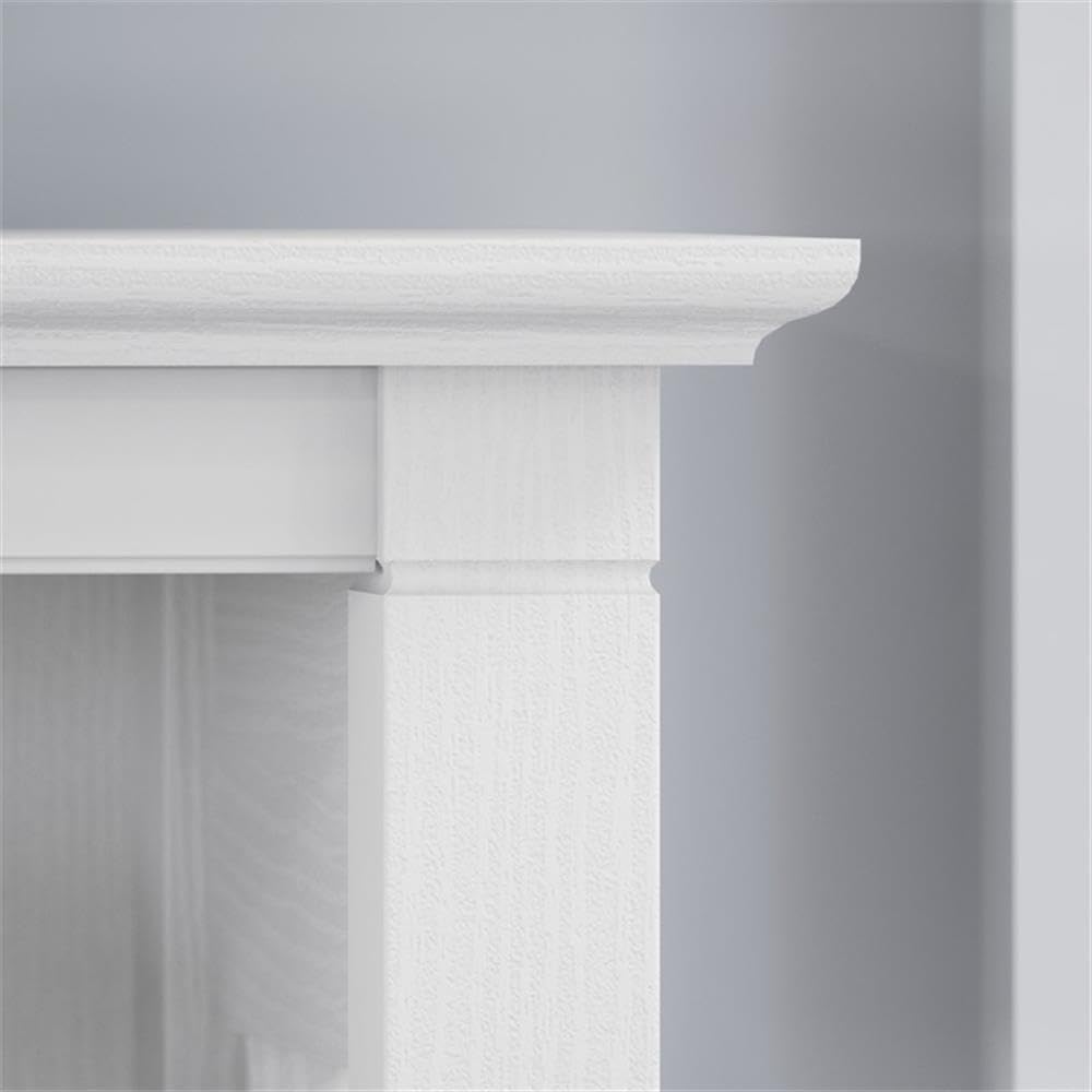 Bush Home Key West 5 Shelf Bookcase - Set of 2 | Tall Bookshelves in Pure White Oak | Sturdy Display Shelves for Library, Living Room, and Home Office