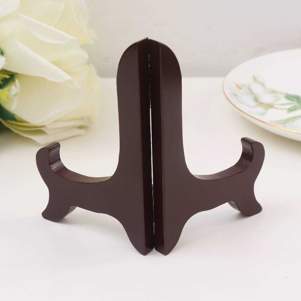 Gatuida Wooden Plate Holder, Decorative Plate Display Stand, Picture Easel Holder